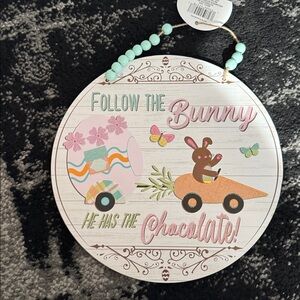 Easter Bunny Pastel Glitter Wall Decor